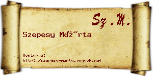 Szepesy Márta névjegykártya