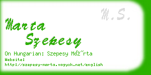 marta szepesy business card